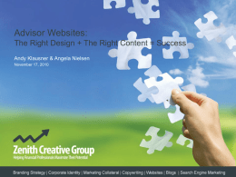 Advisor Websites: The Right Design + The Right Content