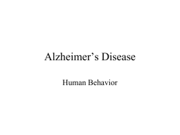 Alzheimer Disease - Coshocton High School