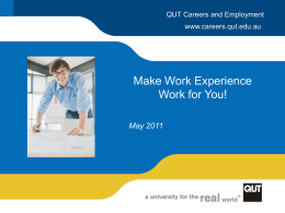 Make Work Experience Work for You!