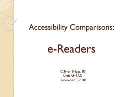 E-Readers: How Accessible are they?
