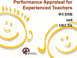 Performance Appraisal for Experienced Teachers