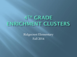 4th Grade Enrichment Clusters
