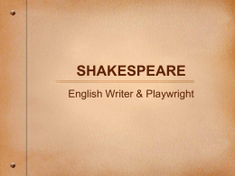 SHAKESPEARE - Home - RPS Schools and Teacher Sites