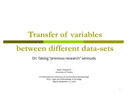 Transferring variables between different data-sets