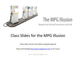 The MPG Illusion: