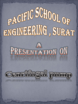 Centrifugal pumps - Pacific School of Engineering