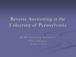 Reverse Auctioning at Penn
