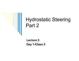Hydrostatic Steering Part 2