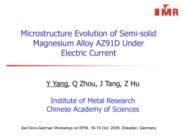 Preparation of semi-solid slurry of AZ91D alloy in low