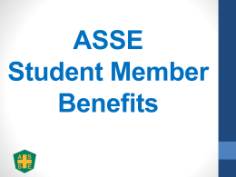 ASSE Student Member Benefits