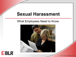 Sexual Harassment—What Employees Need to Know