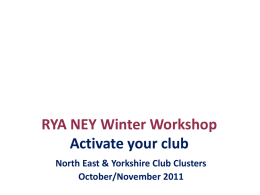 RYA Winter Workshops