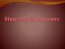Planning for Success - Legacy Christian Academy