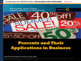 Percents and Their Applications in Business - ACOT -