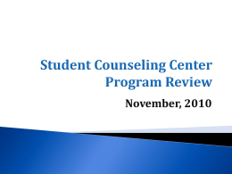 Student Counseling Center Program Review