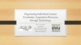 Negotiating Individual Learner Vocabulary Acquisition