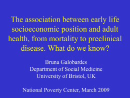 Poverty & Inequalities in Health