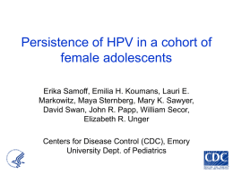 Incidence, clearance, and persistence of HPV in a cohort