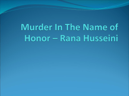 Murder In The Name of Honor – Rana Husseini
