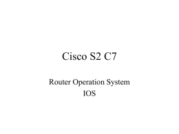 Cisco S2 C7 - YSU Department of Computer Science and