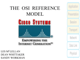 PRESENTATION ON THE OPEN SYSTEMS INTERCONNECTION …
