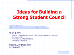 Ideas for Building a Strong Student Council