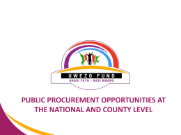 Legal Framework on Public procurement
