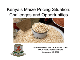 Kenya’s food security and food price situation