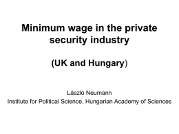 Minimum wage in the private security industry – UK and Hungary