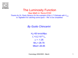 The Luminosity Function See Math in Tecra 8100