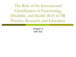 The Role of the International Classification of