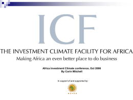 The Investment Climate Facility for Africa