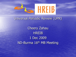 Universal Periodic Review (UPR)