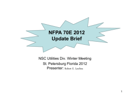NFPA 70E update 2012 - National Safety Council