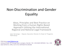 Non-Discrimination and Gender Equality