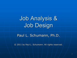 Job Analysis & Job Design