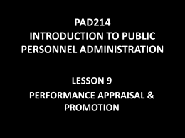 PAD214 INTRODUCTION TO PUBLIC PERSONNEL ADMINISTRATION …