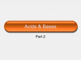 Acid & Base Ionization Constants