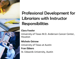 Professional Development for Librarians with Instructor