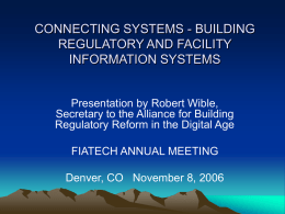 CONNECTING SYSTEMS - THE BUILDING REGULATORY AND …