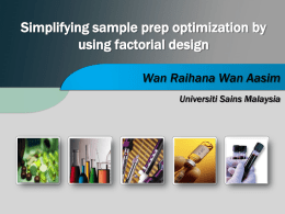 Optimization of Sample Prep by using factorial design