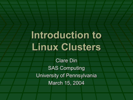 Cluster Components - University of Pennsylvania