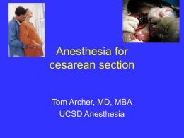 Anesthesia for cesarean section