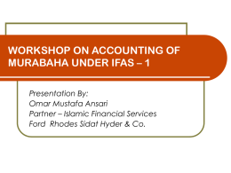 AAOIFI’s ACCOUNTING, AUDITING AND GOVERNANCE STANDARDS