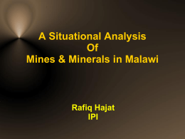 A Situational Analysis Of Mines & Minerals in Malawi