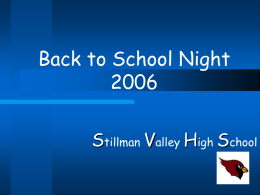 Back to School Night 2004 - Stillman Valley High School