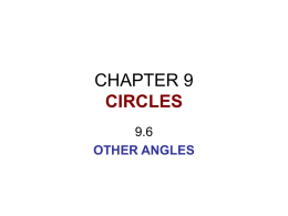 CHAPTER 9 CIRCLES - Castro Valley High School