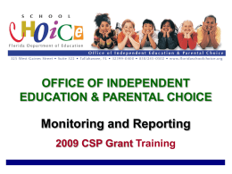 OFFICE OF INDEPENDENT EDUCATION & PARENTAL CHOICE …