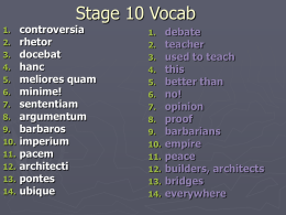 Stage 8 Vocab - St. Michael's Episcopal Day School