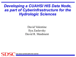 Developing a CUAHSI HIS Data Node, as part of